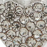 Silver Tone Crystal Pave Heart Bracelet