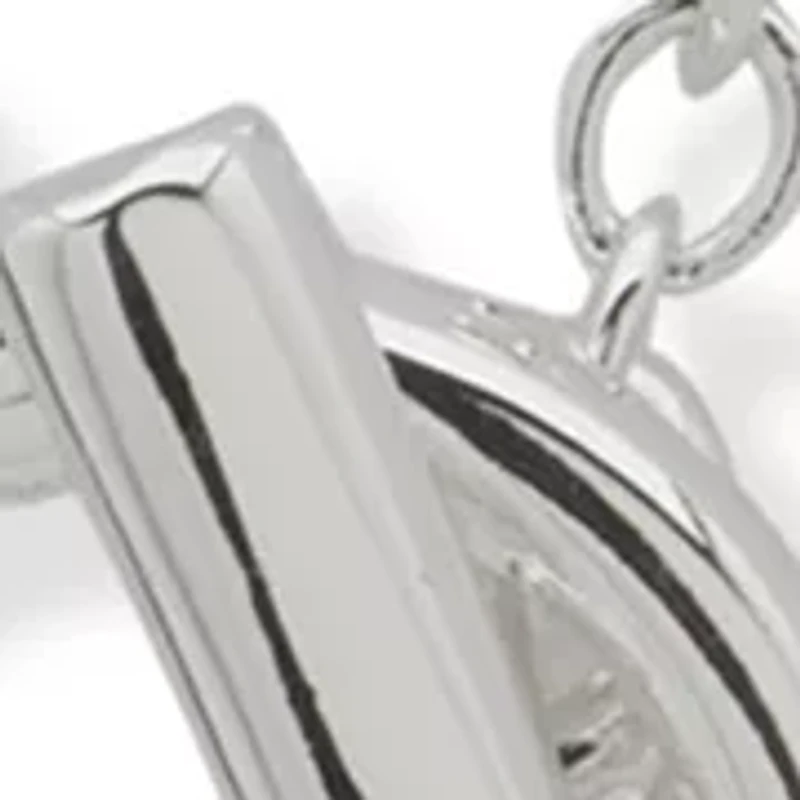 Silver Tone Crystal Faith Necklace and Earring Set