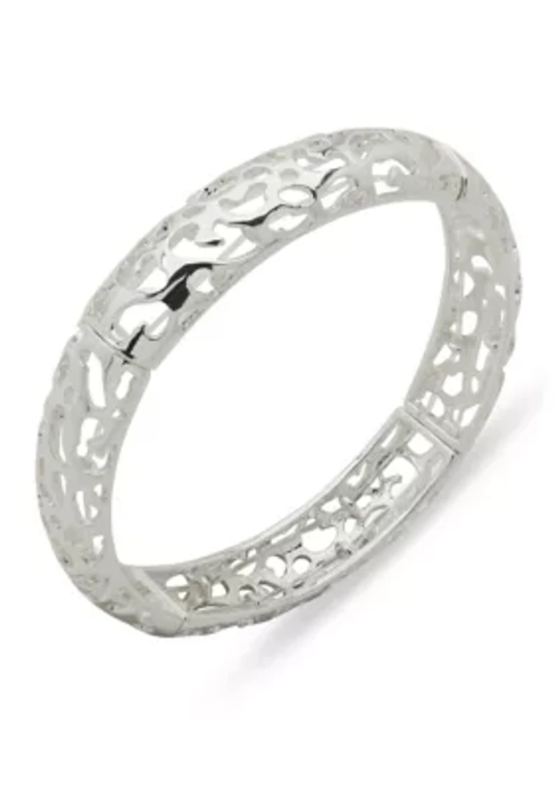 Silver Tone Leopard Stretch Bracelet