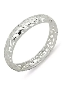 Silver Tone Leopard Stretch Bracelet