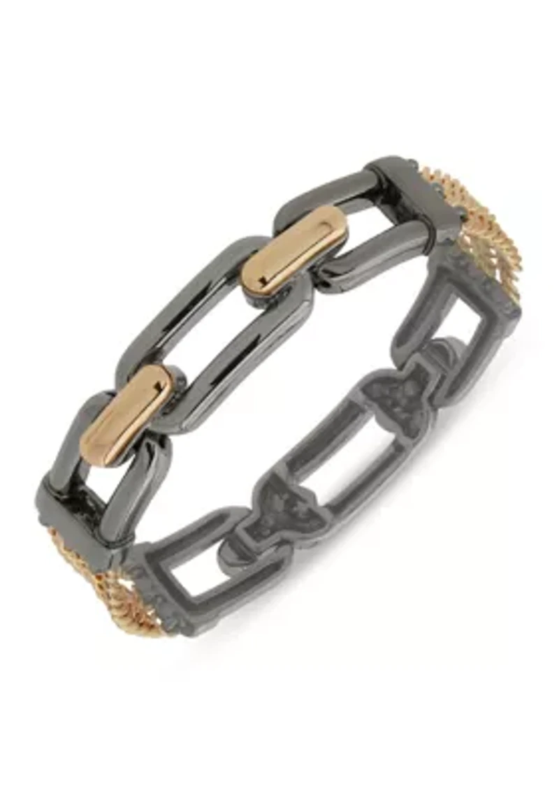 Two Tone Multi Link Semi Stretch Bracelet
