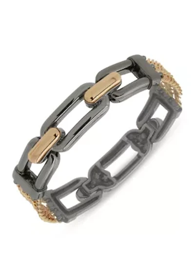 Two Tone Multi Link Semi Stretch Bracelet