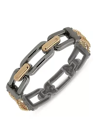 Two Tone Multi Link Semi Stretch Bracelet