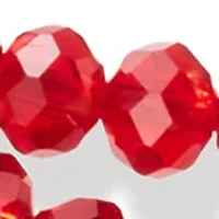 Gold Tone Red Beaded Bracelet Set