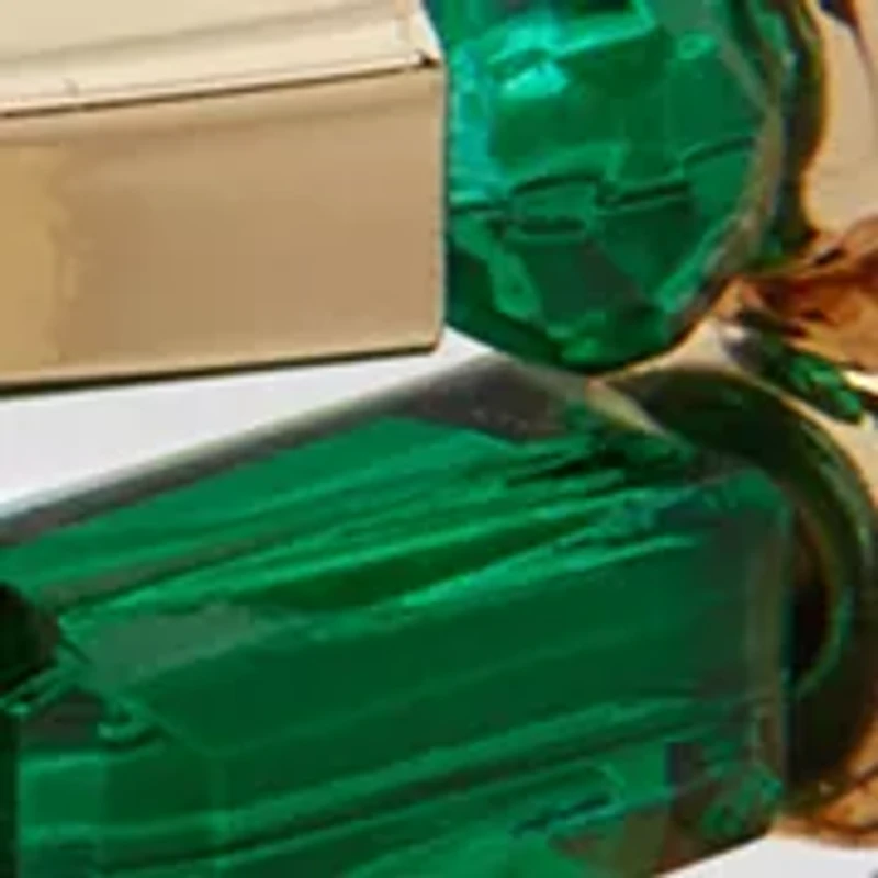 Tri Tone Green Bow Charm Stretch Bracelet