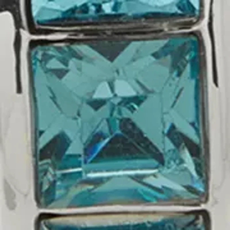 Silver-Tone Blue Gem Stretch Bracelet