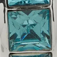 Silver-Tone Blue Gem Stretch Bracelet