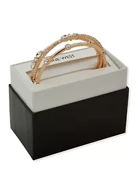 Gold-Tone Crystal Bangle Set