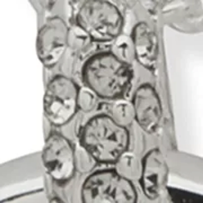 Silver Tone Crystal Necklace Earring Set 