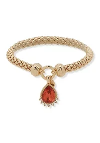 Red Crystal Stone Charm Stretch Bracelet