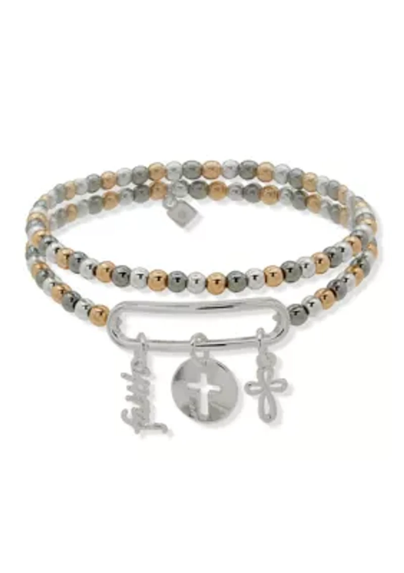 Multi Cross Charm Bracelet Set