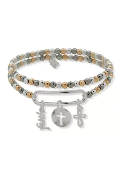 Multi Cross Charm Bracelet Set