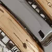  Tube Tri Tone Chain Stretch Bracelet Set