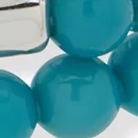 Cowboy Boot Charm Blue Beaded Bracelet Set