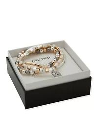 Tri Tone Multi Heart Stretch Bracelets