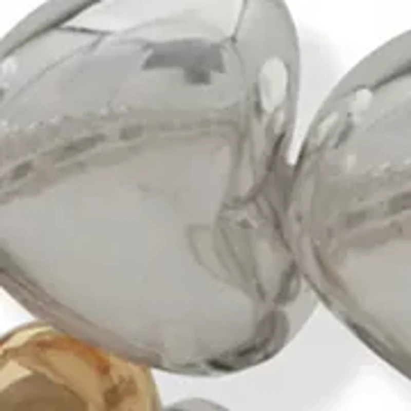 Trie-Tone Metal Heart Bracelet Set