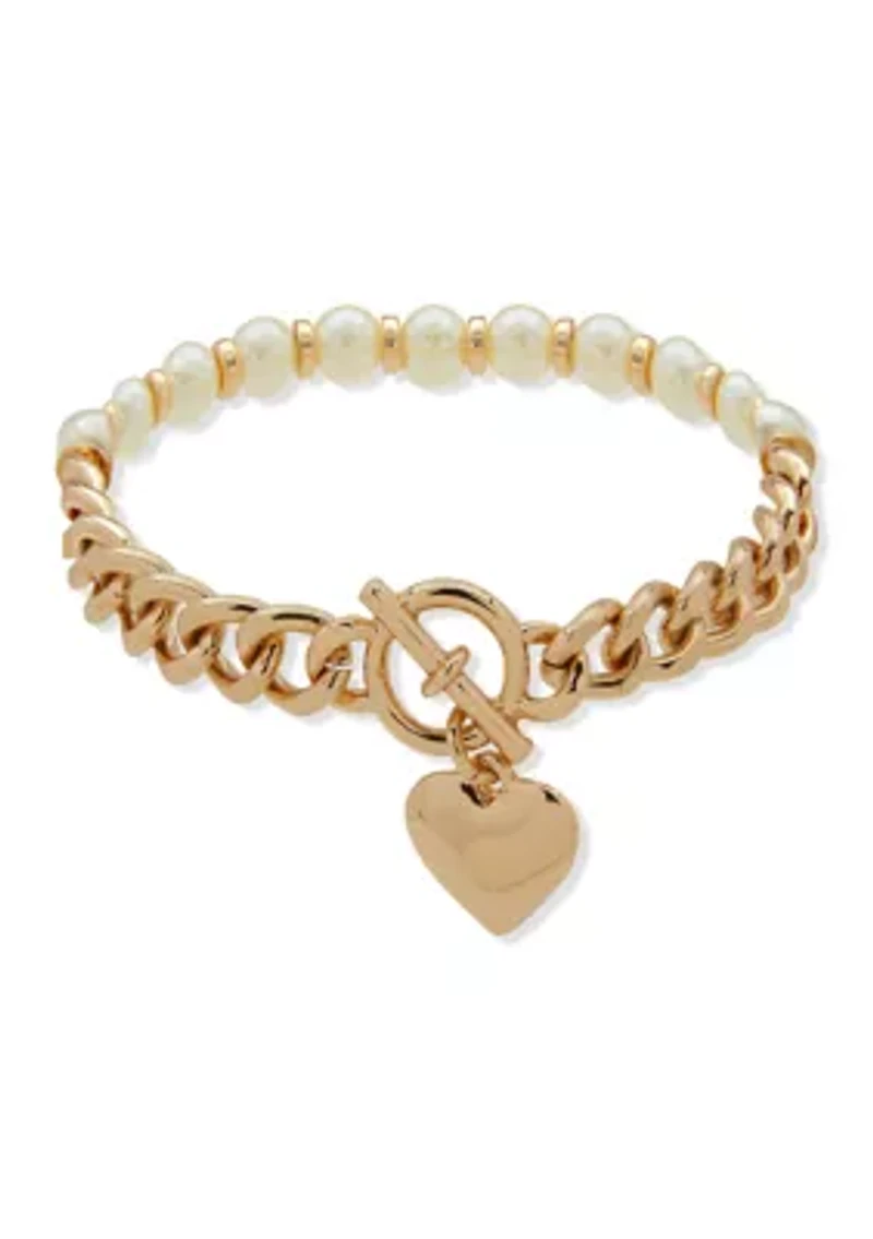 Pearl Heart Stretch Bracelet