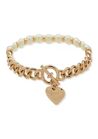 Pearl Heart Stretch Bracelet