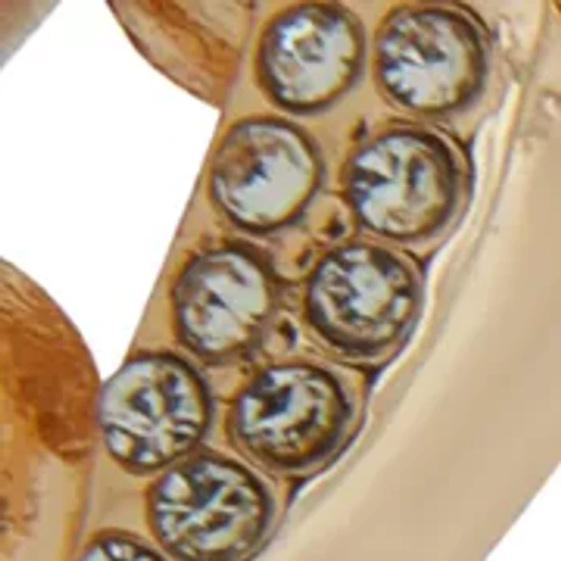 Gold Tone Crystal Link Stretch Bracelet