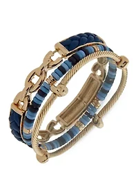 Gold Tone Rope Stretch Bracelet Set