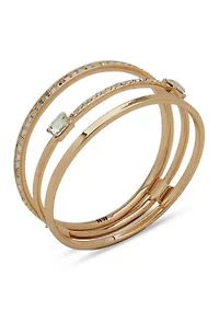 BAGUETTE CRYSTAL BANGLE BRACELET SET 