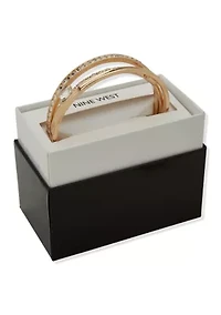 BAGUETTE CRYSTAL BANGLE BRACELET SET 