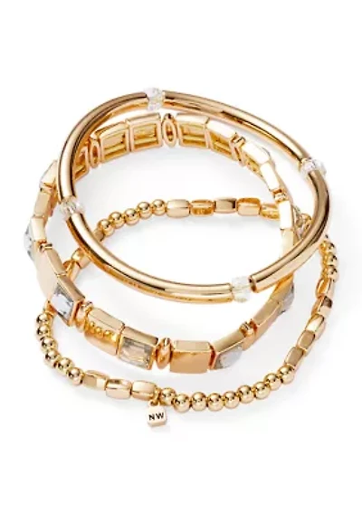 Crystal Trio Stretch Bracelet Set 