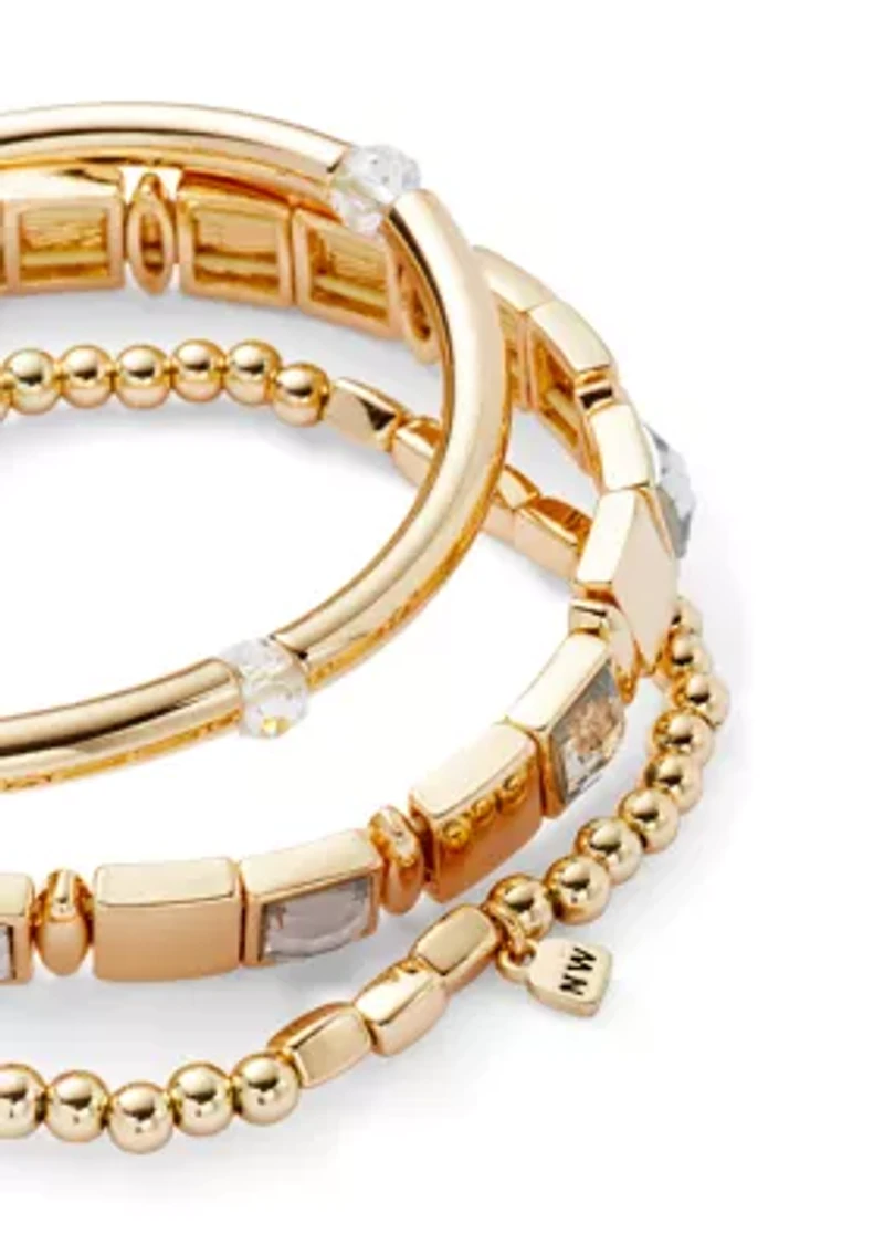 Crystal Trio Stretch Bracelet Set 