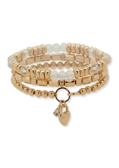 Crystal Heart Stretch Bracelet Set