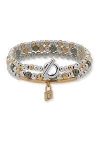 Lock Charm Stretch Bracelet Set