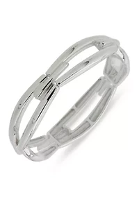 Silver Tone Navette Stretch Bracelet