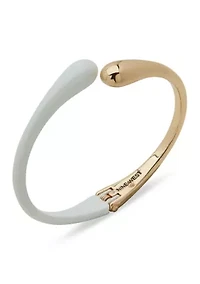  Open Hinge Two Tone Cuff Bracelet