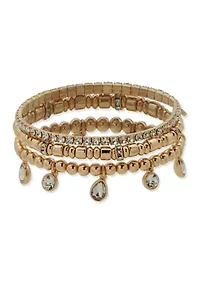 Gold Tone Crystal Stretch Bracelet