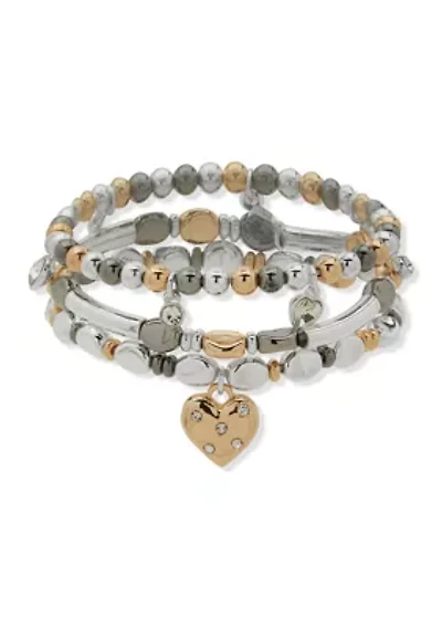 Heart Charm Bracelet Set