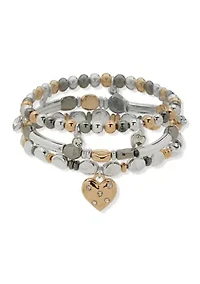 Heart Charm Bracelet Set