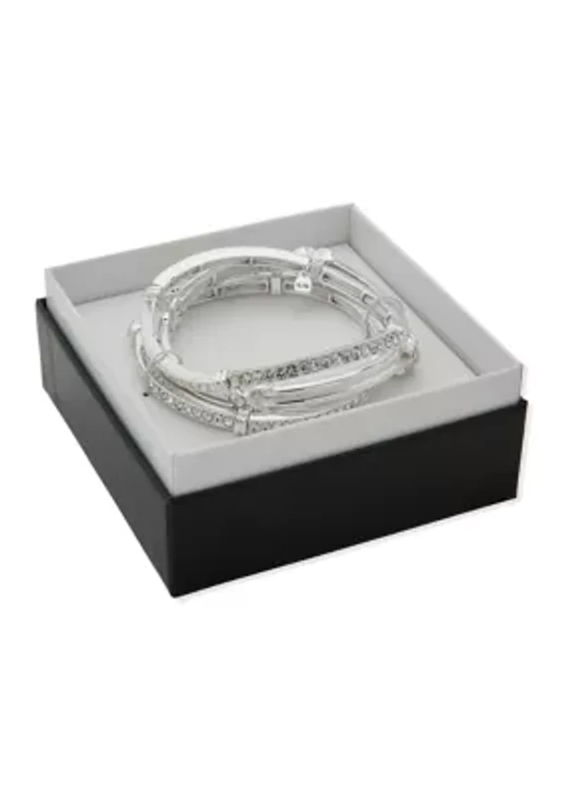 Pavé Crystal Stretch Bracelet Set