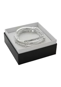 Pavé Crystal Stretch Bracelet Set