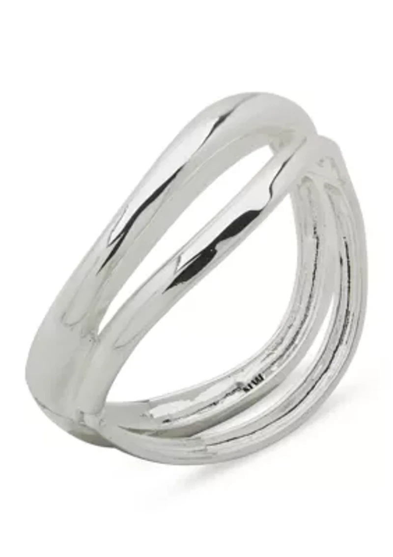 Wave Hinge Bangle Bracelet