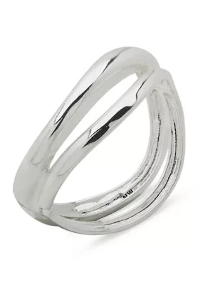 Wave Hinge Bangle Bracelet