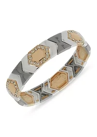 Tri Tone Crystal Stretch Bracelet