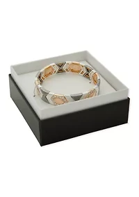 Tri Tone Crystal Stretch Bracelet