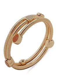 Gem Gold Tone Coil Bracelet