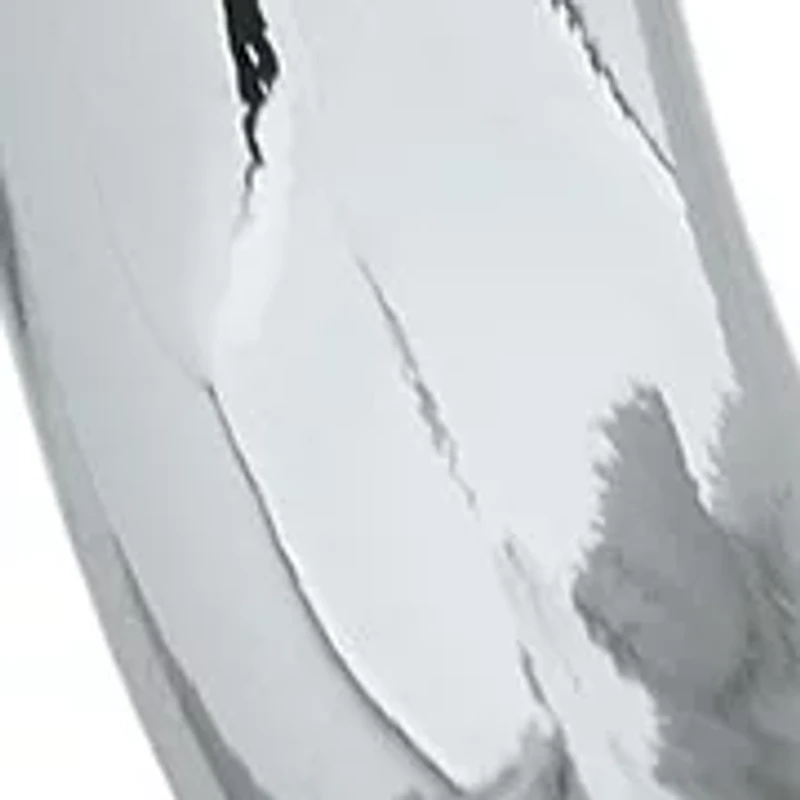 Silver Tone 68 Millimeter Convex Oval Hoop Earrings