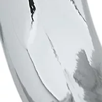 Silver Tone 68 Millimeter Convex Oval Hoop Earrings