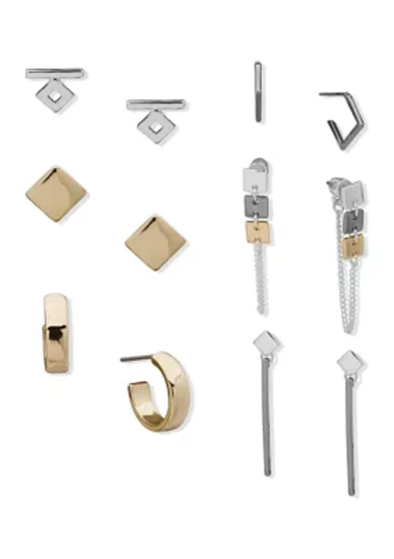Two Tone Earrings Set