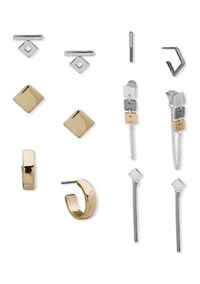 Two Tone Earrings Set