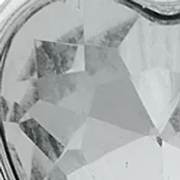 Silver Tone Crystal Double Heart Threader Earrings