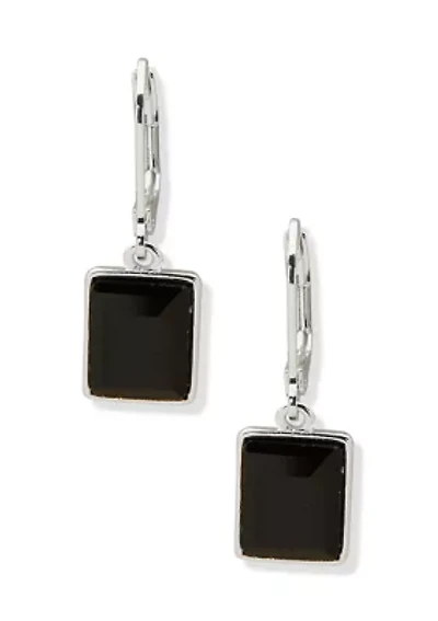 Square Stone Drop Earrings
