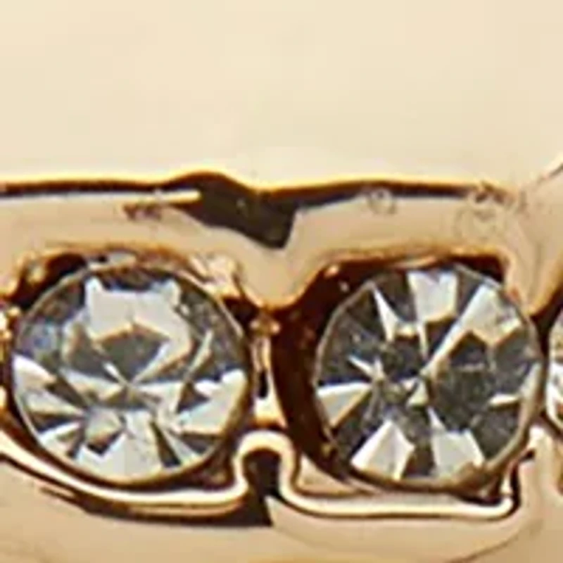 Gold Tone Crystal Striped Pavé Ball Drop Earrings