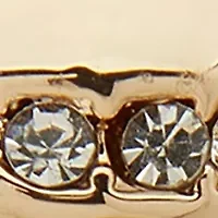 Gold Tone Crystal Striped Pavé Ball Drop Earrings